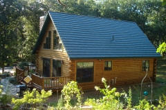 Rustic Metal Roofing Shingle in Forest Green