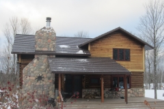 Rustic Metal Roofing Shingle  in Mustang Brown