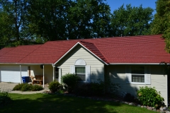Rustic Metal Roofing Shingle in Terra Red