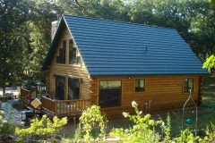 Rustic Metal Roofing Shingle in Forest Green