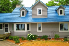 Rustic Metal Roofing Shingle in Oceanside Blue